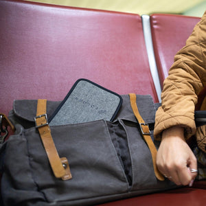 The FLIGHT FLAP Tweed - On-the-Go Device Cradle for Frequent Flyers