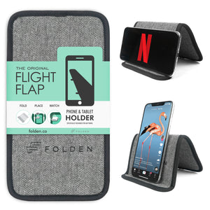 The FLIGHT FLAP (Tweed) - Phone & Tablet Holder for Frequent Flyers