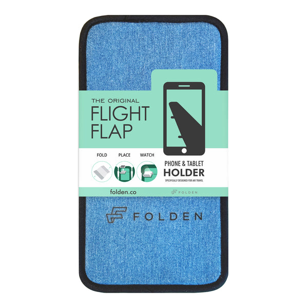 The FLIGHT FLAP (Blue Denim) - Phone & Tablet Holder for Frequent Flyers